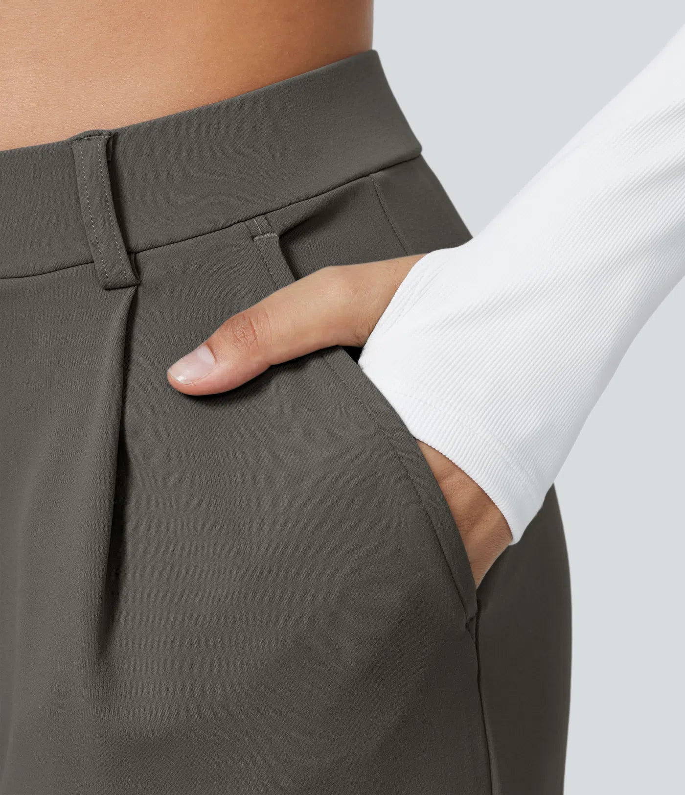 AURA | HIGH-WAISTED WORK PANTS WITH STRAIGHT LEG & SIDE POCKETS