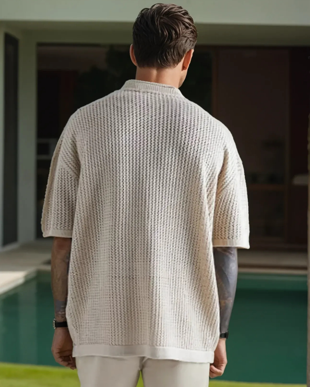 AURA - Men's Drop Shoulder Short Sleeve Loose T-Shirt