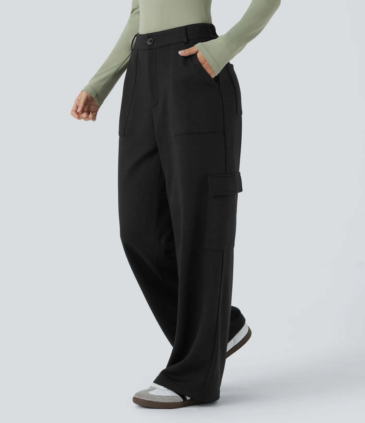 Fleece cargo bukser | Mellem højde cargo bukser | FREYSíA.