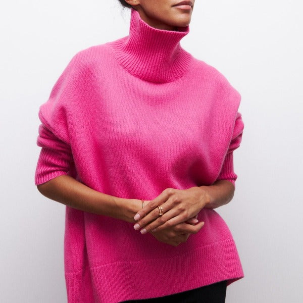 AURA | KNITTED ROLL-NECK JUMPER