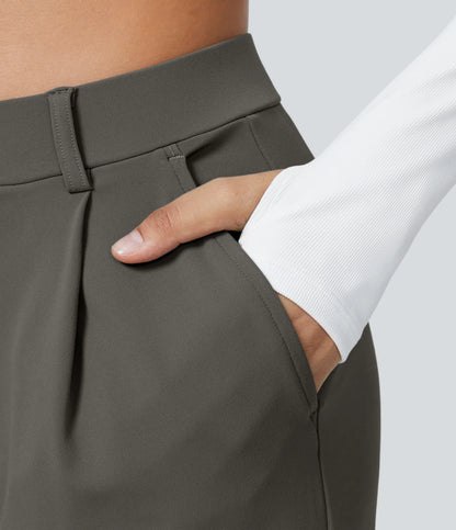 AURA | HIGH-WAISTED WORK PANTS WITH STRAIGHT LEG & SIDE POCKETS