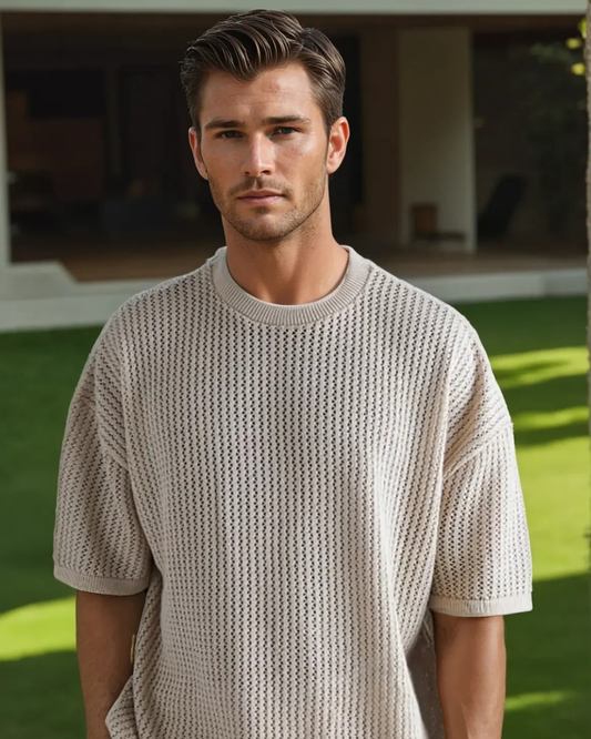 AURA - Men's Drop Shoulder Short Sleeve Loose T-Shirt