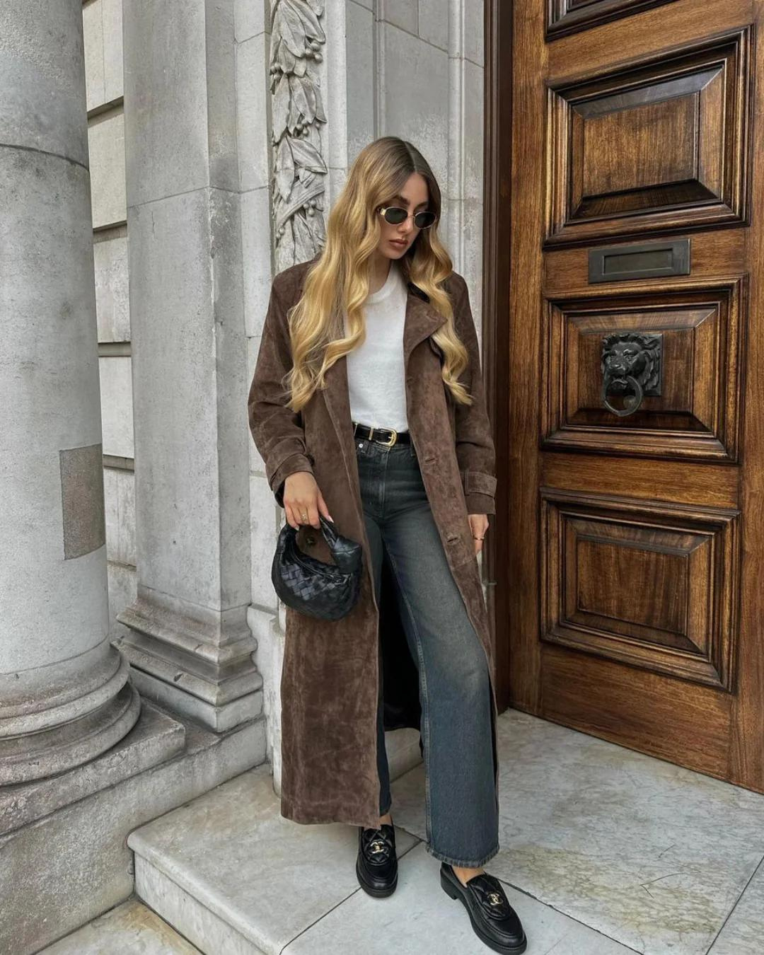 Suedes Trenchcoat | Kvindernes Trenchcoat | FREYSíA.
