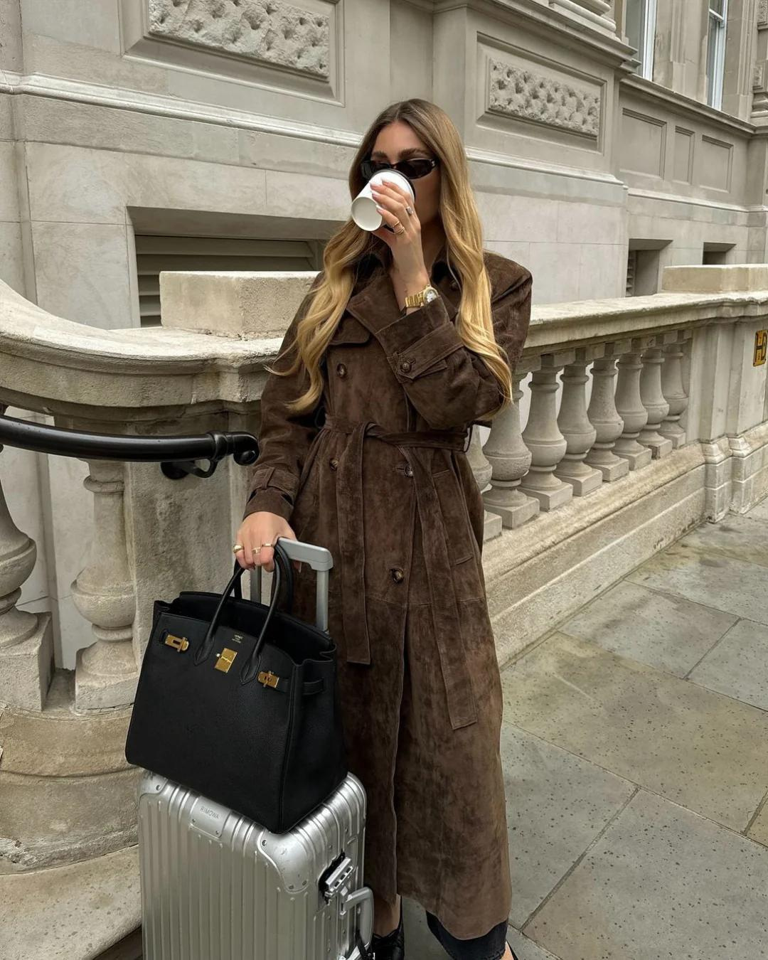Suedes Trenchcoat | Kvindernes Trenchcoat | FREYSíA.