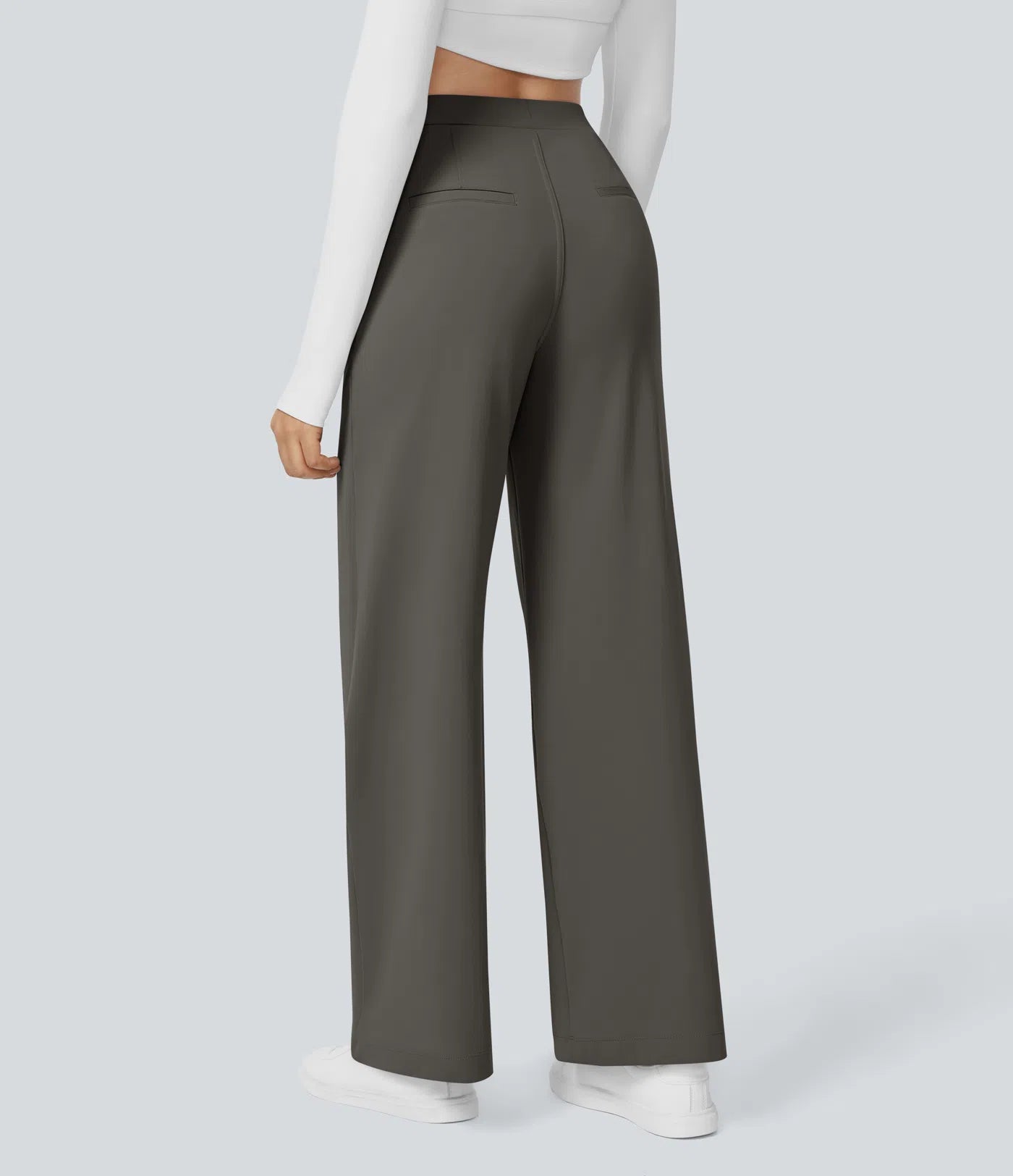 AURA | HIGH-WAISTED WORK PANTS WITH STRAIGHT LEG & SIDE POCKETS