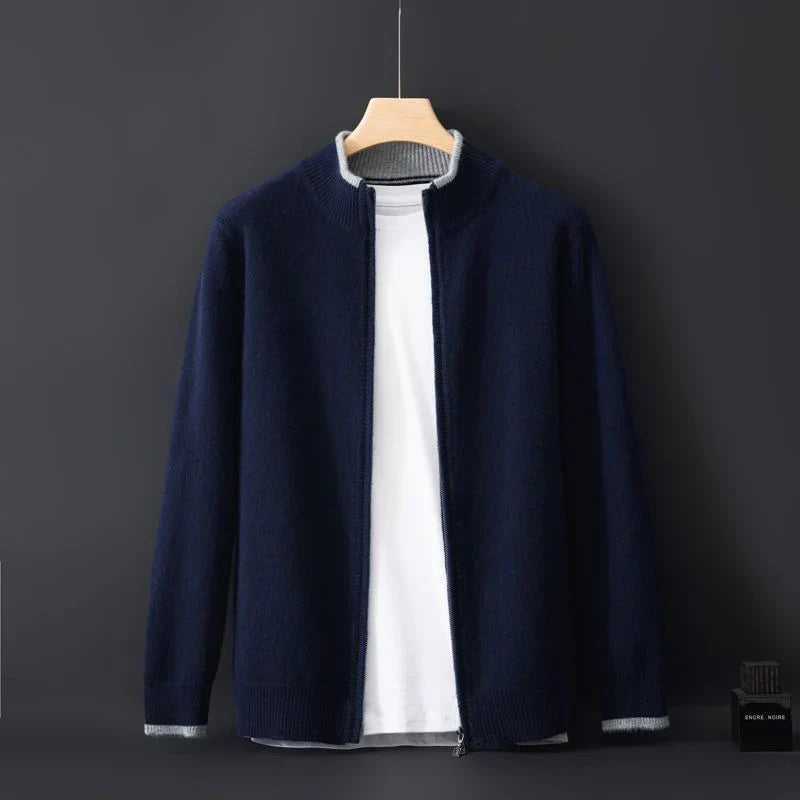 AURA| MASSIMO CASHMERE ZIP-TRACK JACKET