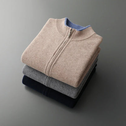 AURA| MASSIMO CASHMERE ZIP-TRACK JACKET