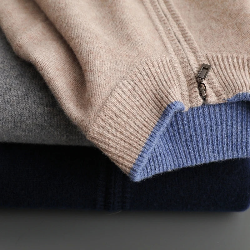 AURA| MASSIMO CASHMERE ZIP-TRACK JACKET